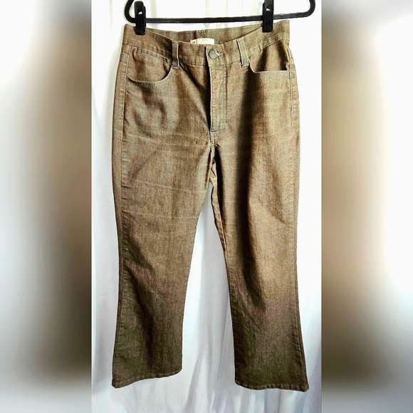 Lee Women's Classic Fit At The Waist Brown Jeans Size 14 Petite EUC - Picture 1 of 10